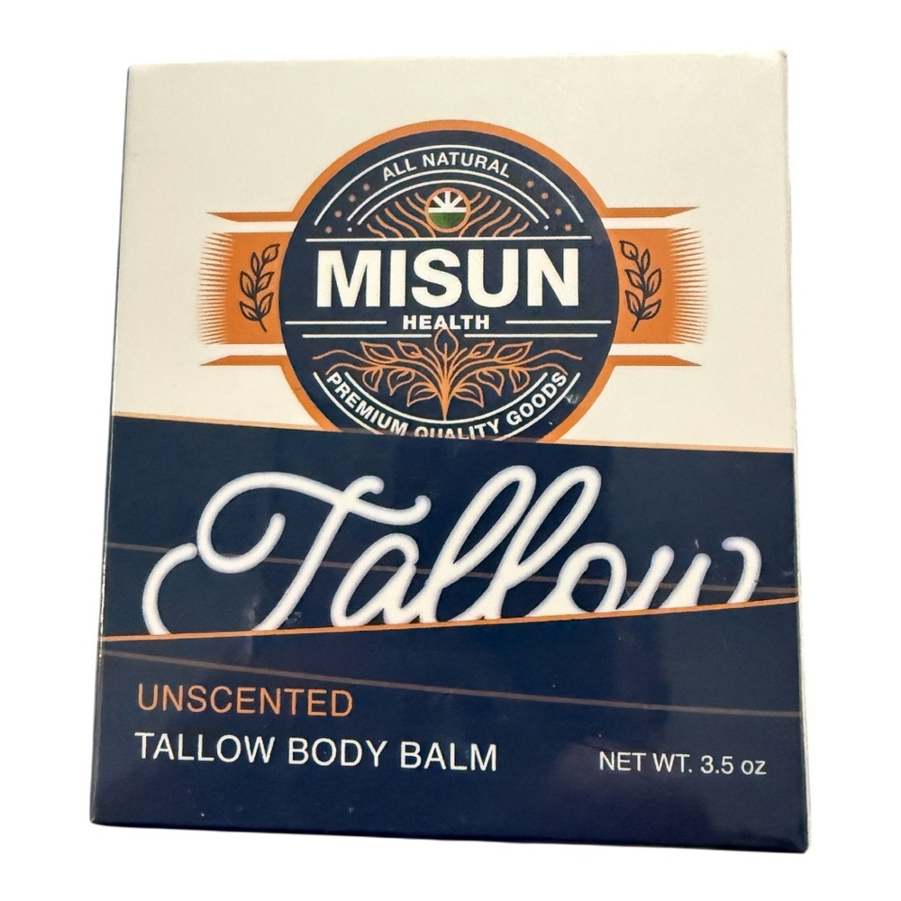 Misun Health Unscented Tallow Hand & Body Balm – 3.5 oz (New, Sealed)